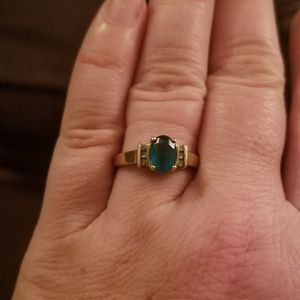 Emerald and diamond ring